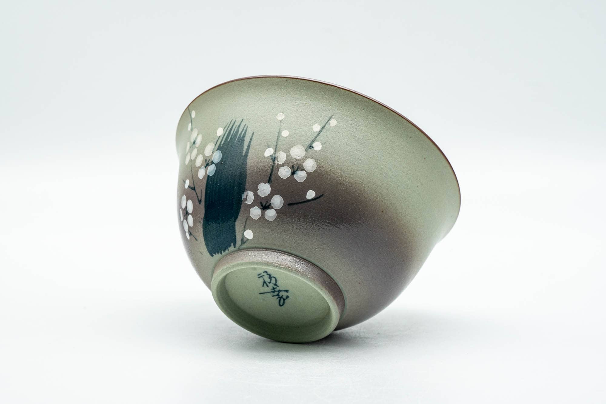 Japanese Teacup - Green Floral Arita-yaki Yunomi - 120ml