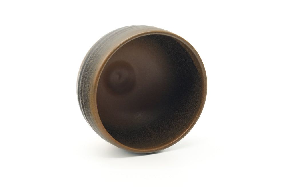 Japanese Matcha Bowl - Brown Yellow Gradient Glazed Chawan - 460ml