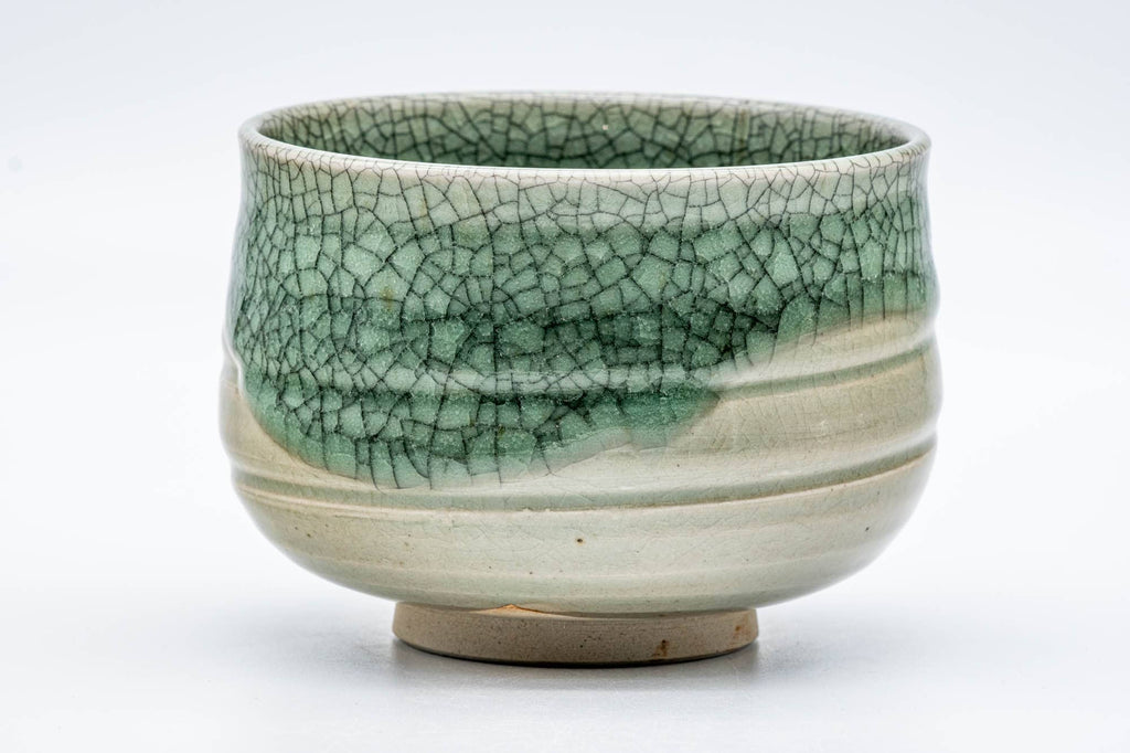 Japanese Matcha Bowl - 志隆窯 Shiryū Kiln - Crazed Celadon Glazed Obori Soma-yaki Chawan - 500ml