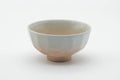 Japanese Matcha Bowl - Faceted Geometric Beige Pink Glazed Kyo-yaki Chawan - 250ml