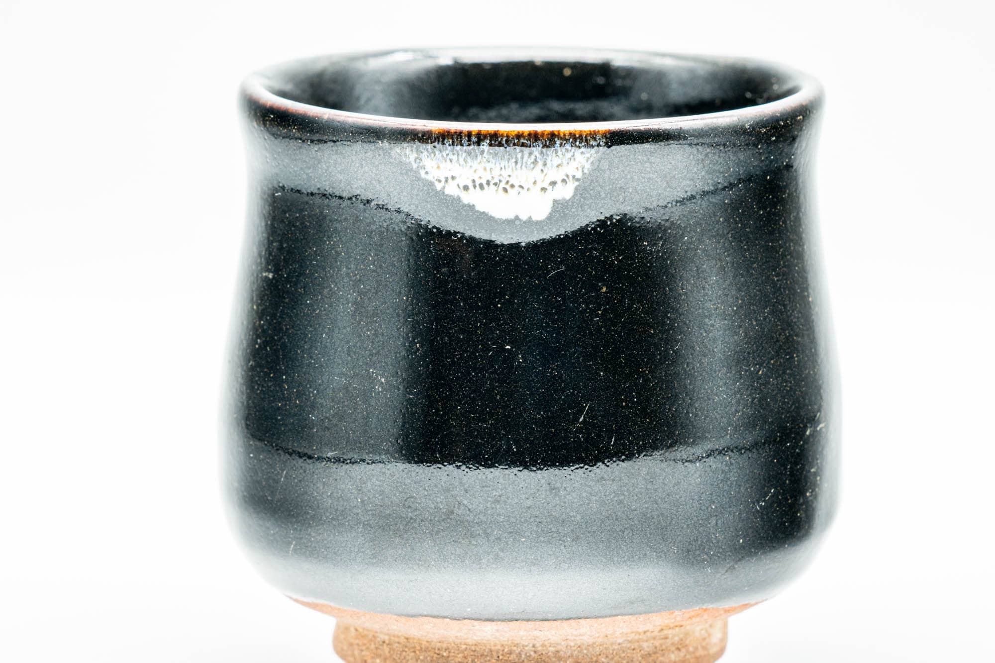 Japanese Teacups - Pair of Jet Black Glazed Yunomi - 130ml