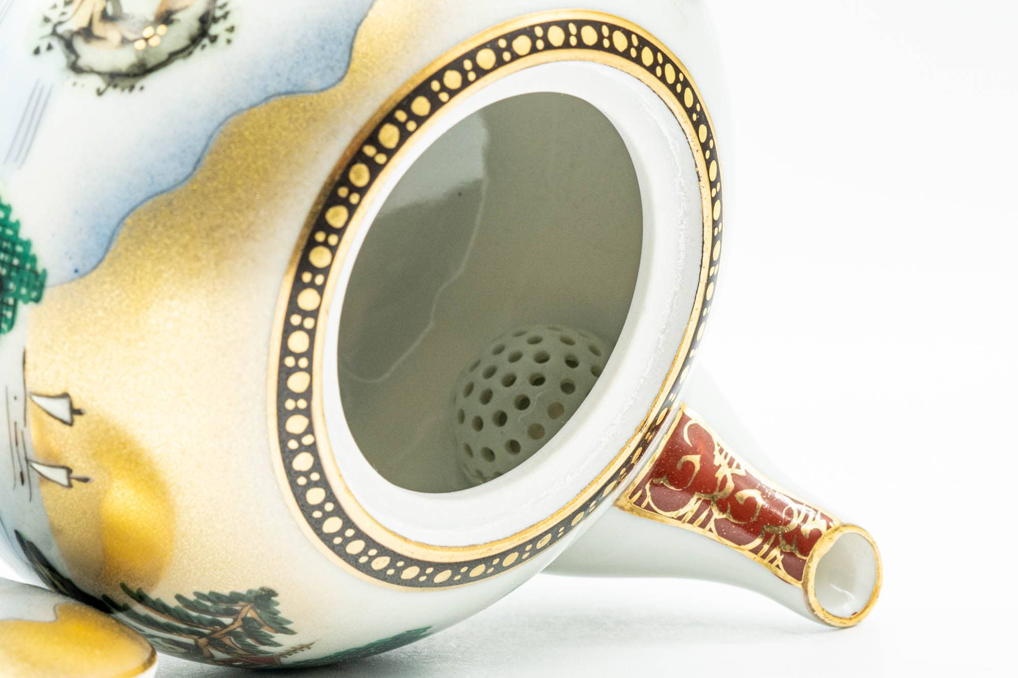 Japanese Kyusu - Golden Mountainous Village Kutani-yaki Debeso Teapot - 450ml