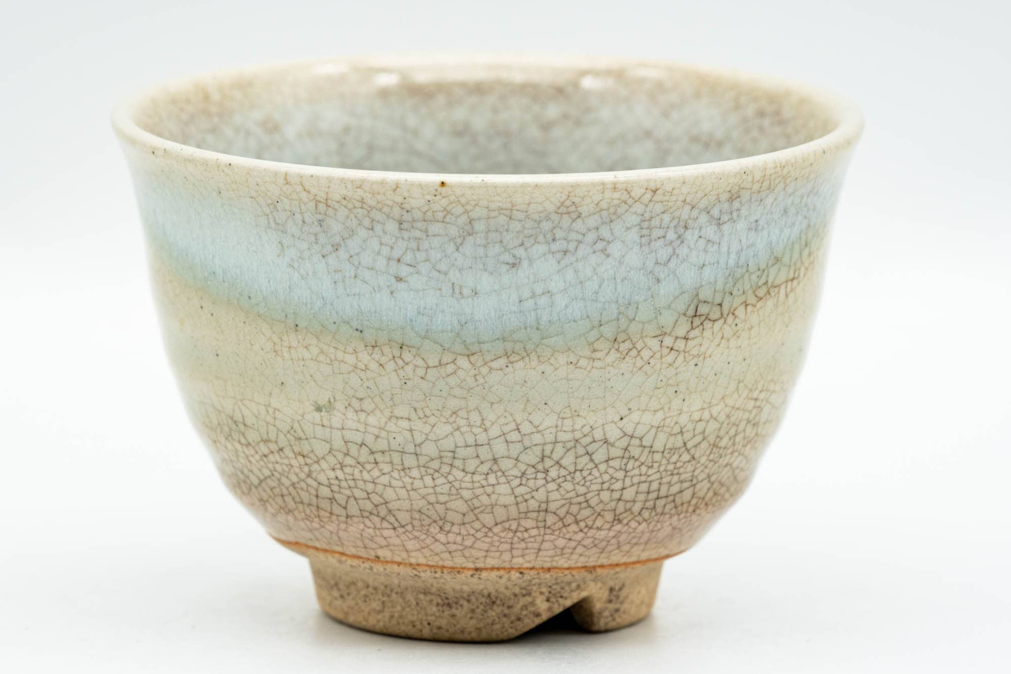 Japanese Teacup - Beige White Weathered Hagi-yaki Yunomi - 130ml