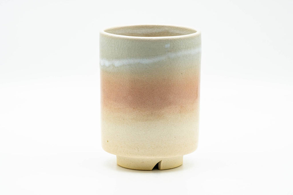 Japanese Teacup - Large Beige Pink and White Drip-Glazed Hagi-yaki Yunomi - 200ml