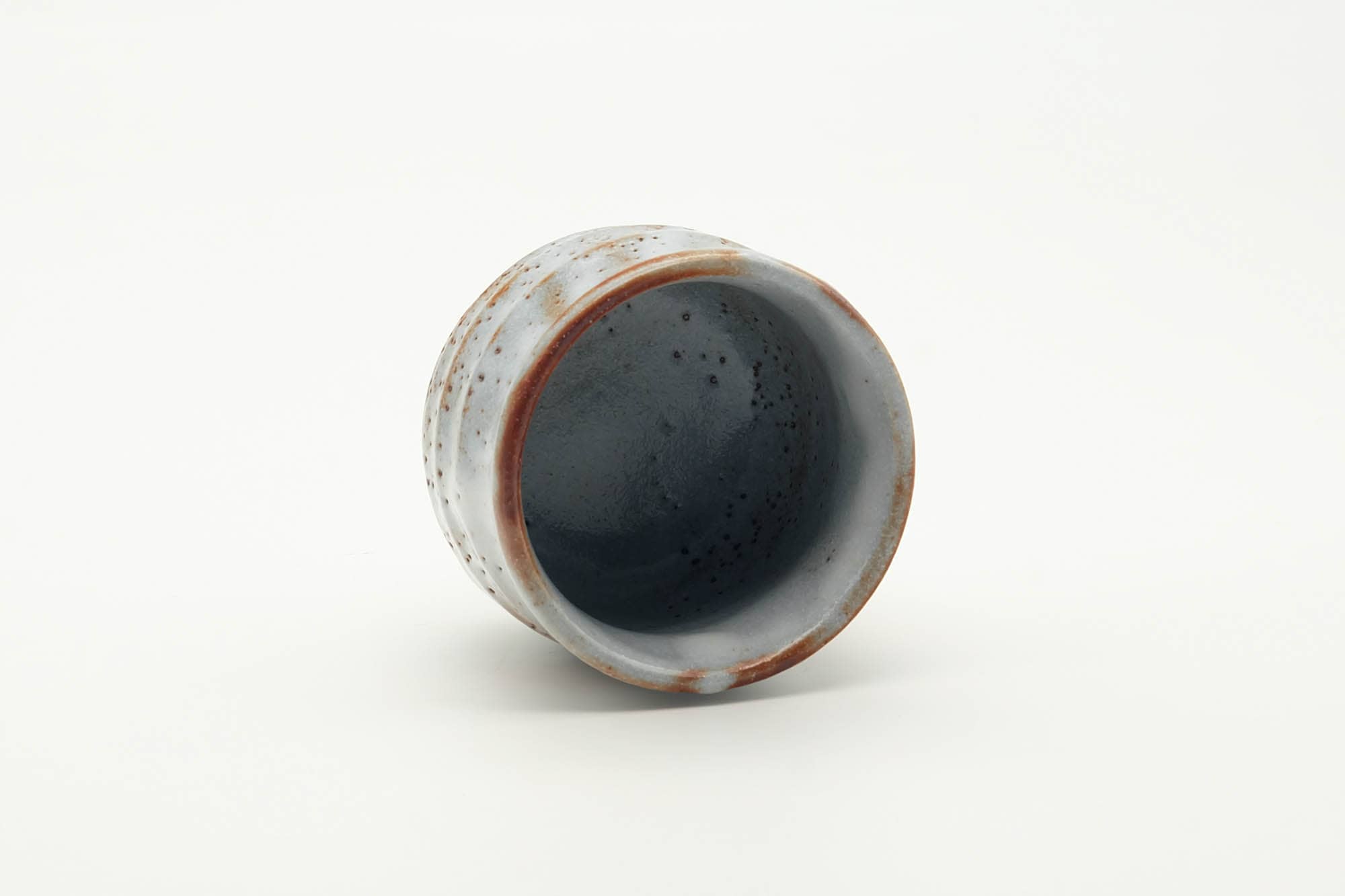 Japanese Teacup - Blue Orange Shino Glazed Mino-yaki Yunomi - 130ml