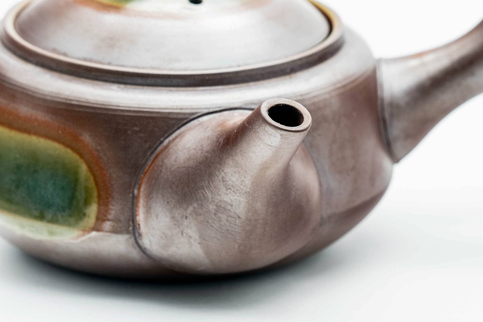 Japanese Kyusu - Ash Green Glazed Banko-yaki Mesh Teapot - 275ml