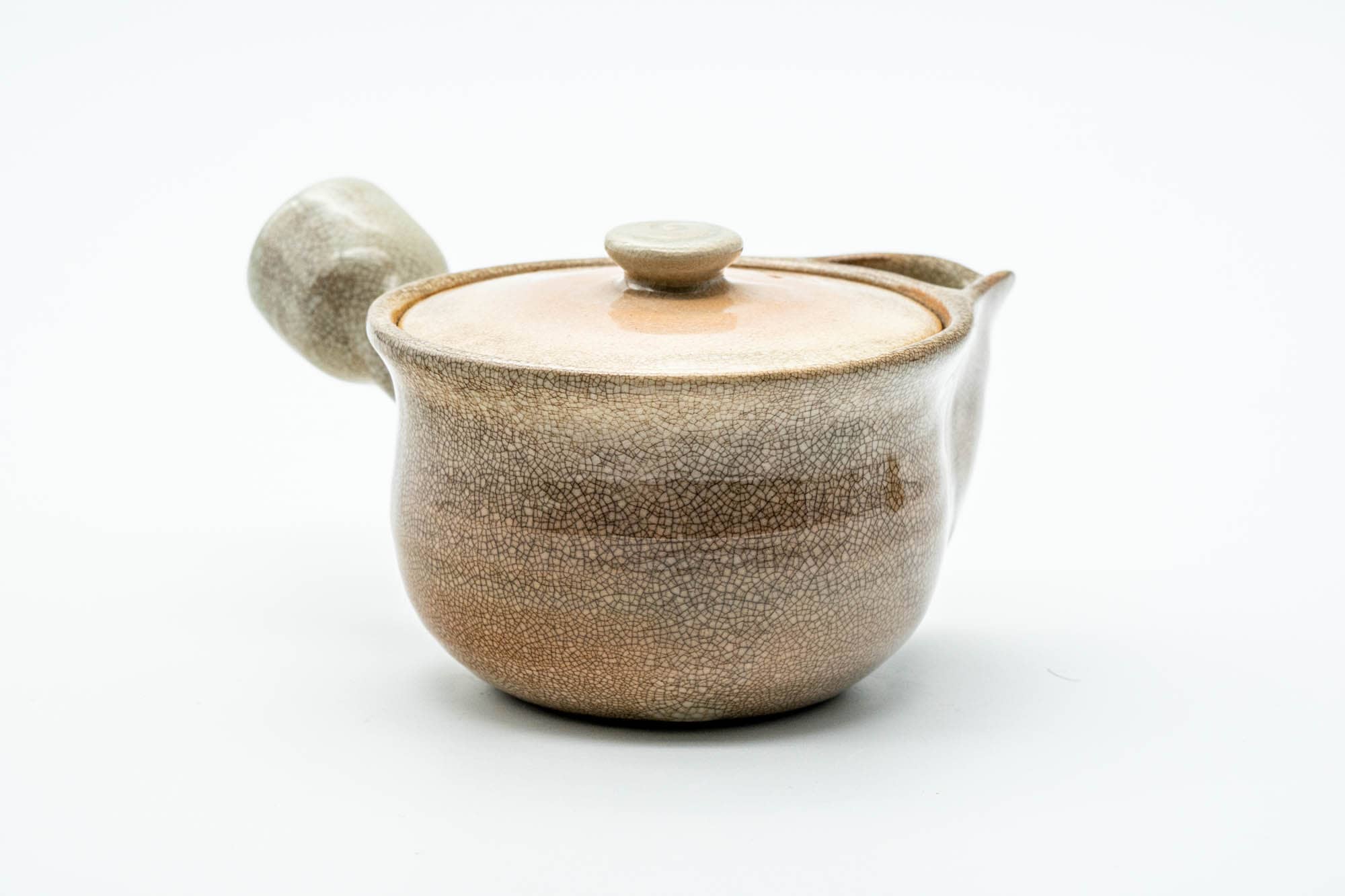 Japanese Kyusu - Weathered Beige Glazed Hagi-yaki Ceramic Filter Teapot - 240ml