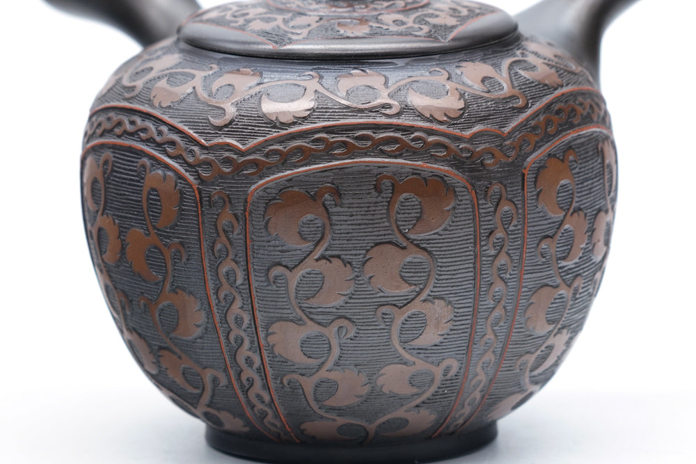 Textured Vines Kokudei Tokoname Teapot - 200ml