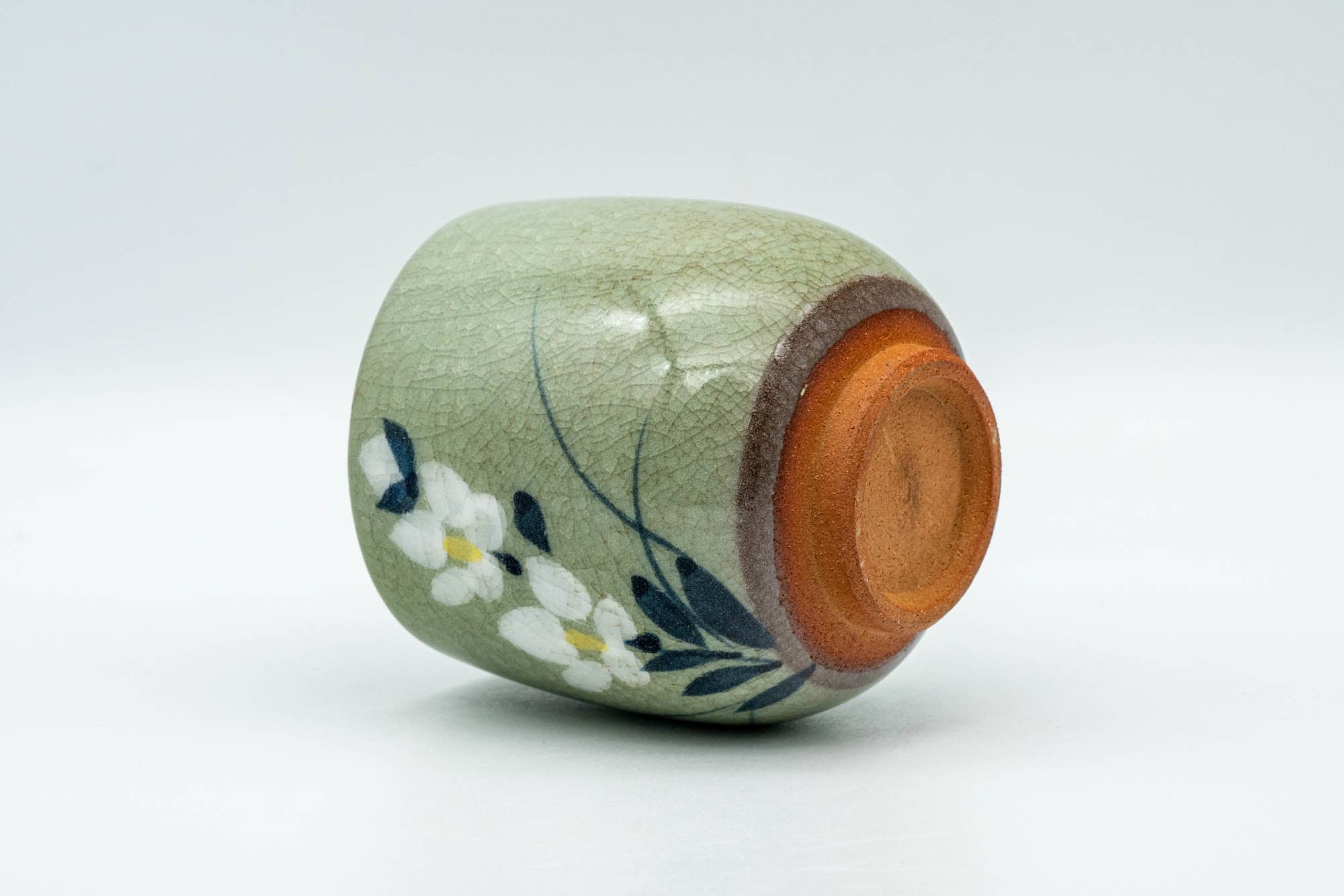 Japanese Teacup - Floral Green Celadon Yunomi - 160ml