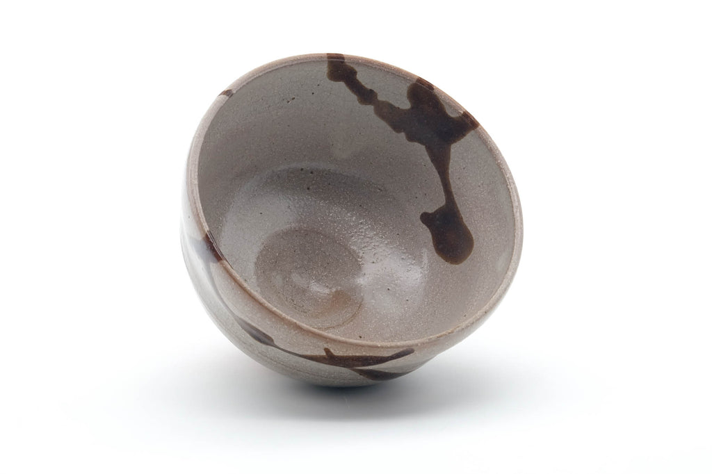 Japanese Matcha Bowl - Beige Brown Drip-Glazed Chawan - 350ml