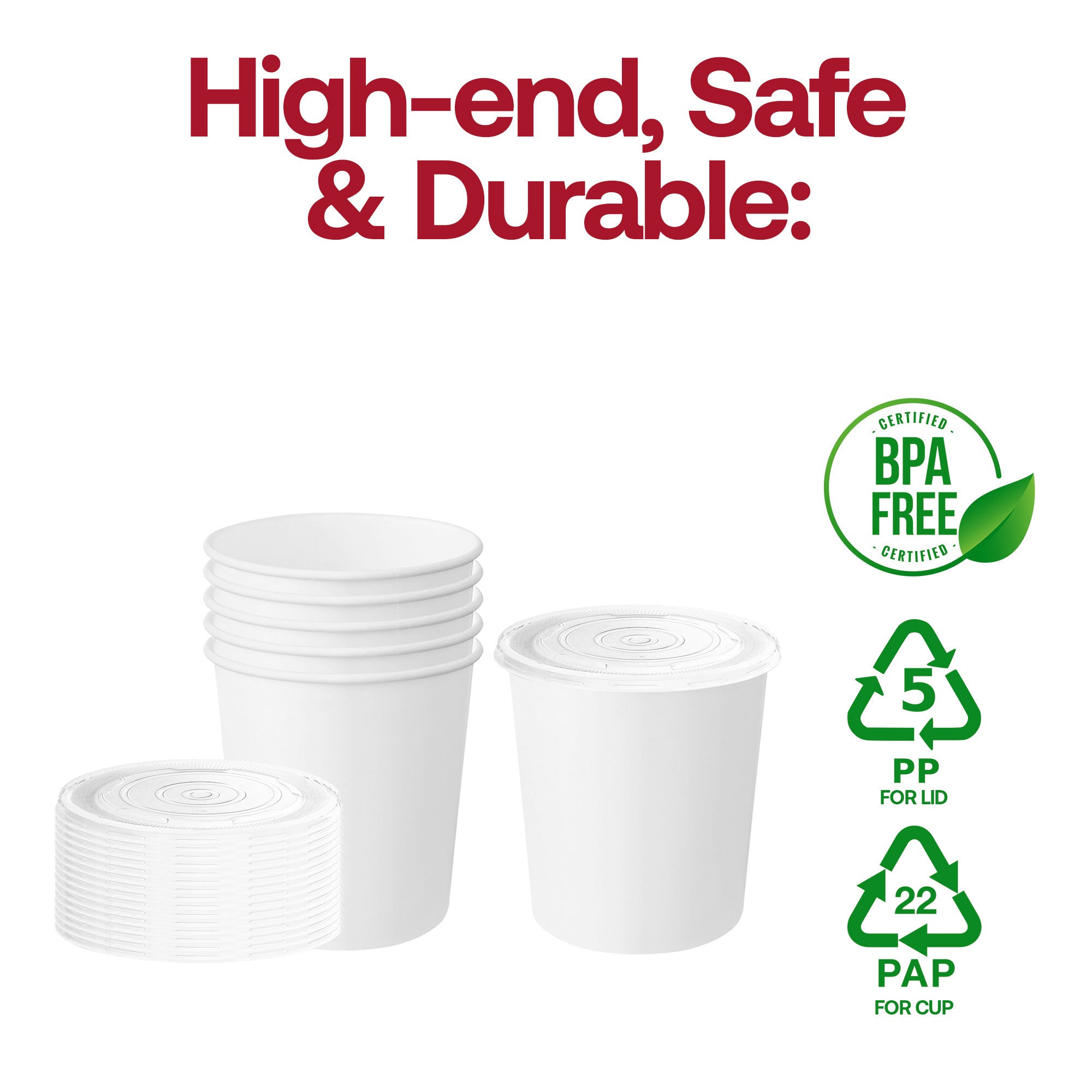 16 oz Squat Paper Soup Cups with Lids