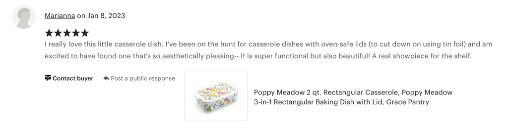 Poppy Meadow 2 qt. Rectangular Casserole