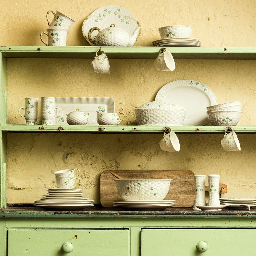 Belleek Classic Shamrock Salt & Pepper Set