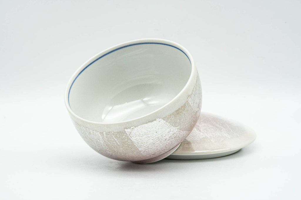 Japanese Teacup - Pink and White Arita-yaki Lidded Yunomi - 130ml