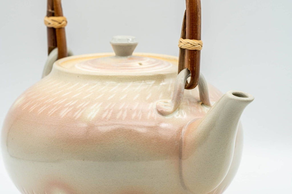 Japanese Tea Set - Gohonte Hagi-yaki Dobin Teapot with 5 Yunomi Teacups