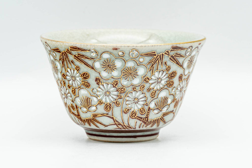 Japanese Teacup - Chrysanthemum Ume Kutani-yaki Yunomi - 120ml