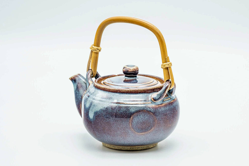Japanese Dobin - Blue Purple Glazed Top-Handled Ceramic Filter Teapot - 340ml