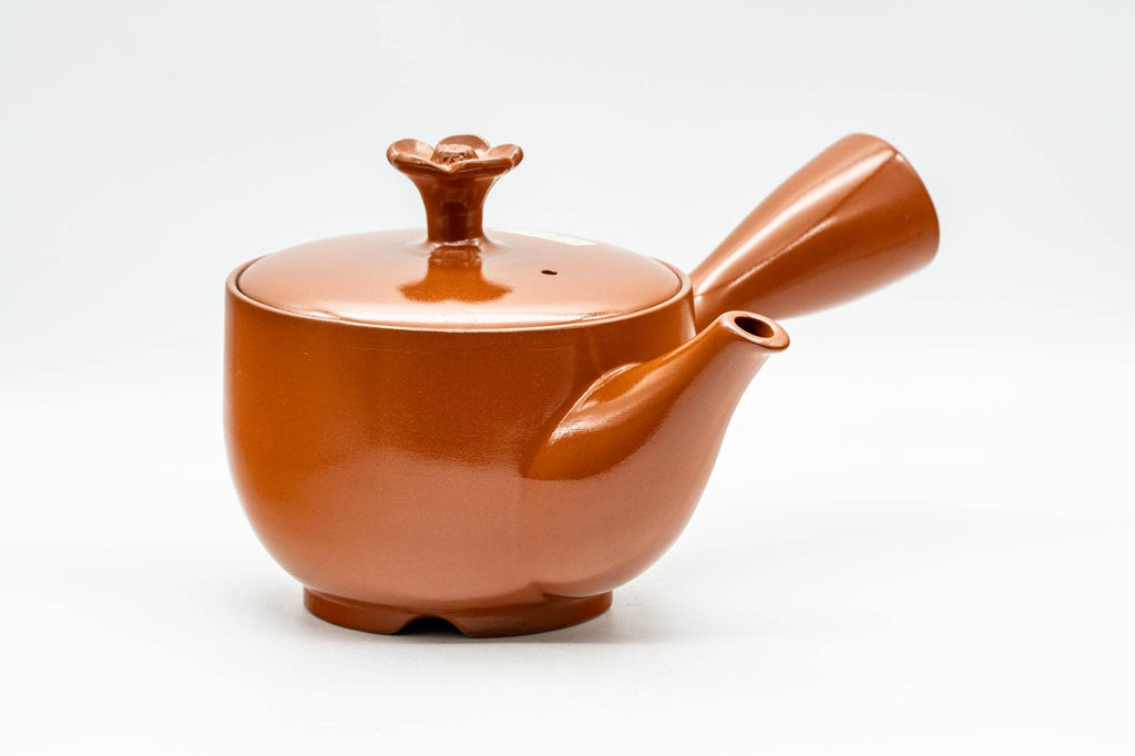 Japanese Kyusu - Flower-shaped Lid Tokoname-yaki Teapot - 380ml