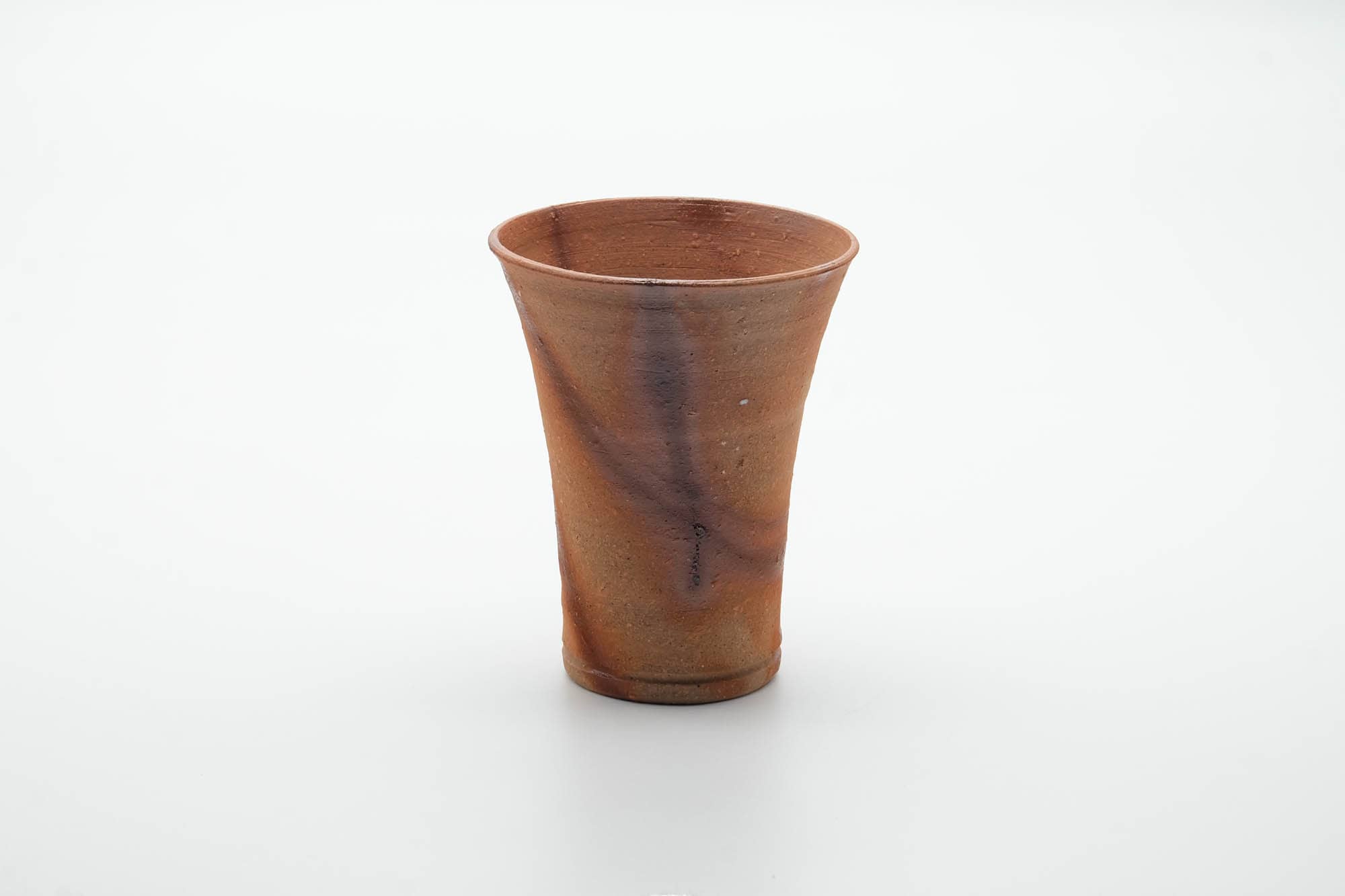 Japanese Teacup - Tall Orange Hidasuki Bizen-yaki Yunomi - 240ml