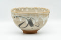 Japanese Matcha Bowl - Beige White Drip-Glazed Wan-nari Chawan - 300ml