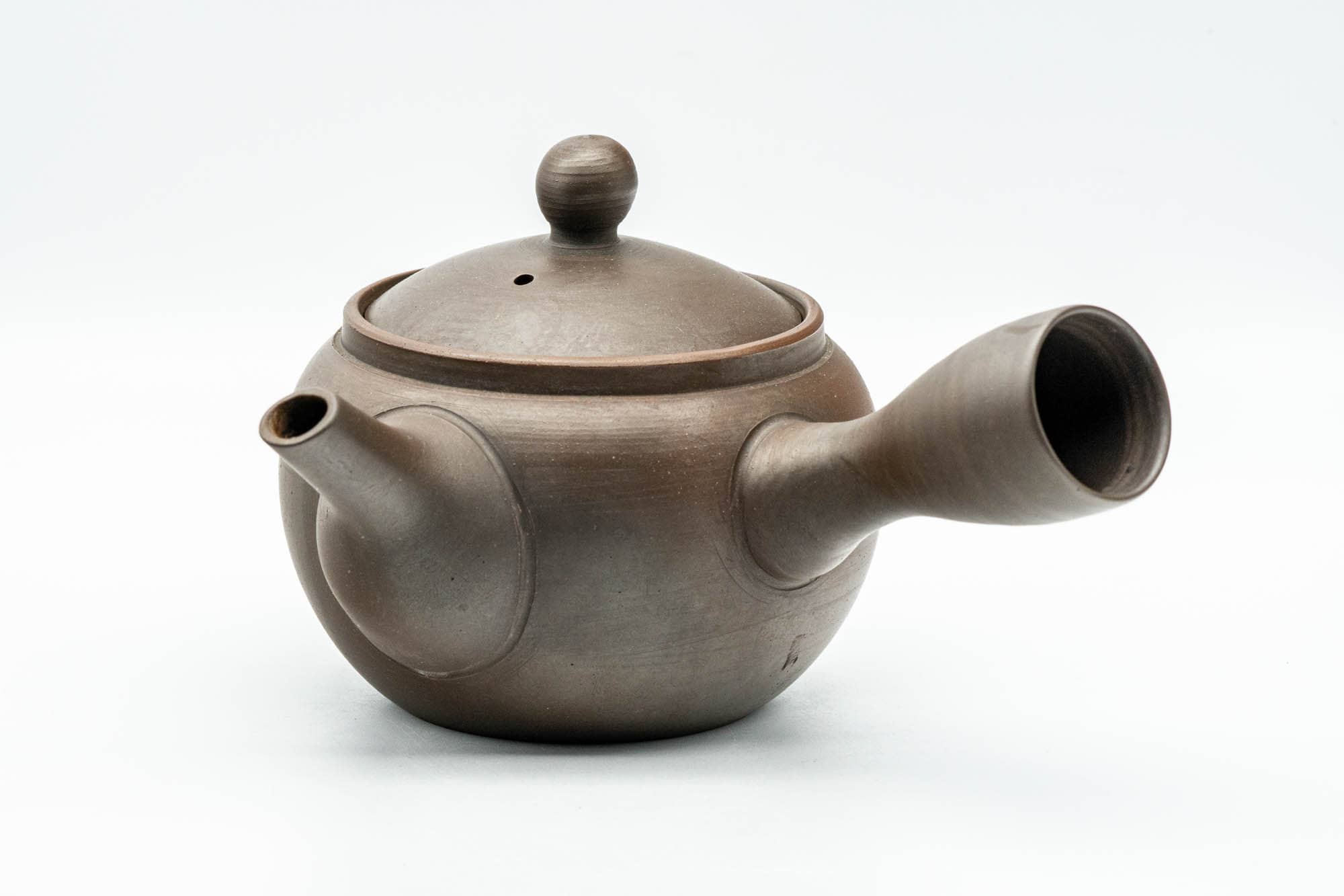 Japanese Kyusu - Floral Brown Glazed Mesh Teapot - 250ml