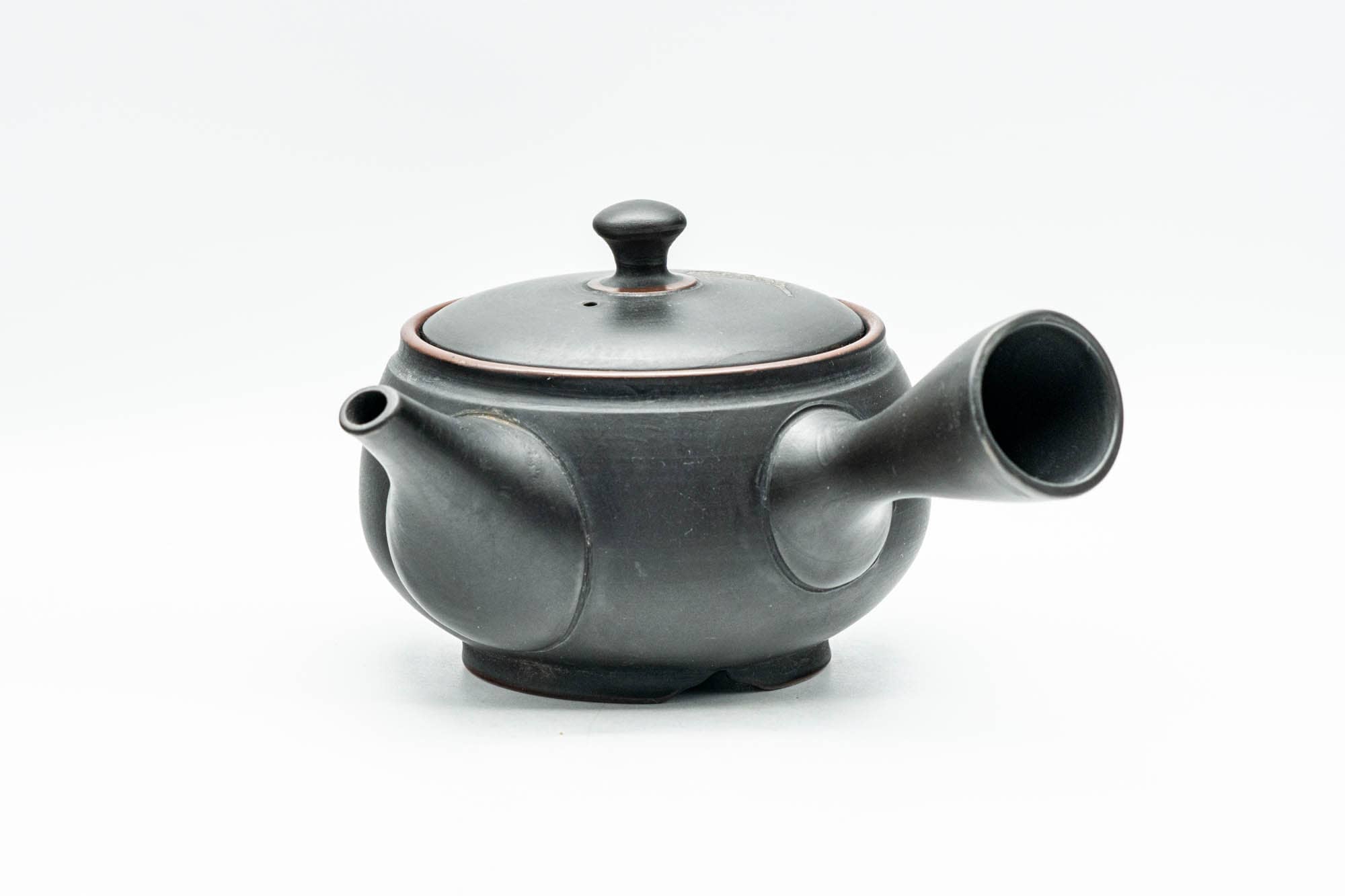 Japanese Kyusu - Black Kurodei Tokoname-yaki Ginkgo Leaf Teapot - 250ml