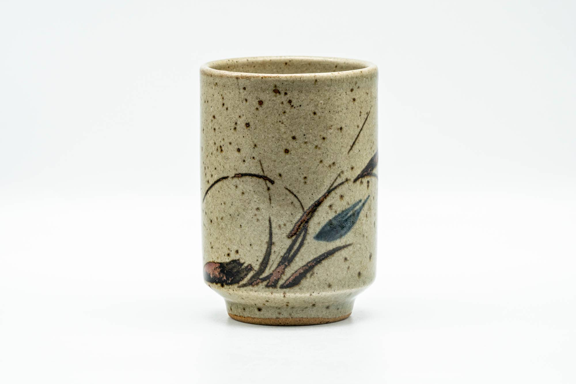 Japanese Teacup - Green Floral Karatsu-yaki Yunomi - 190ml