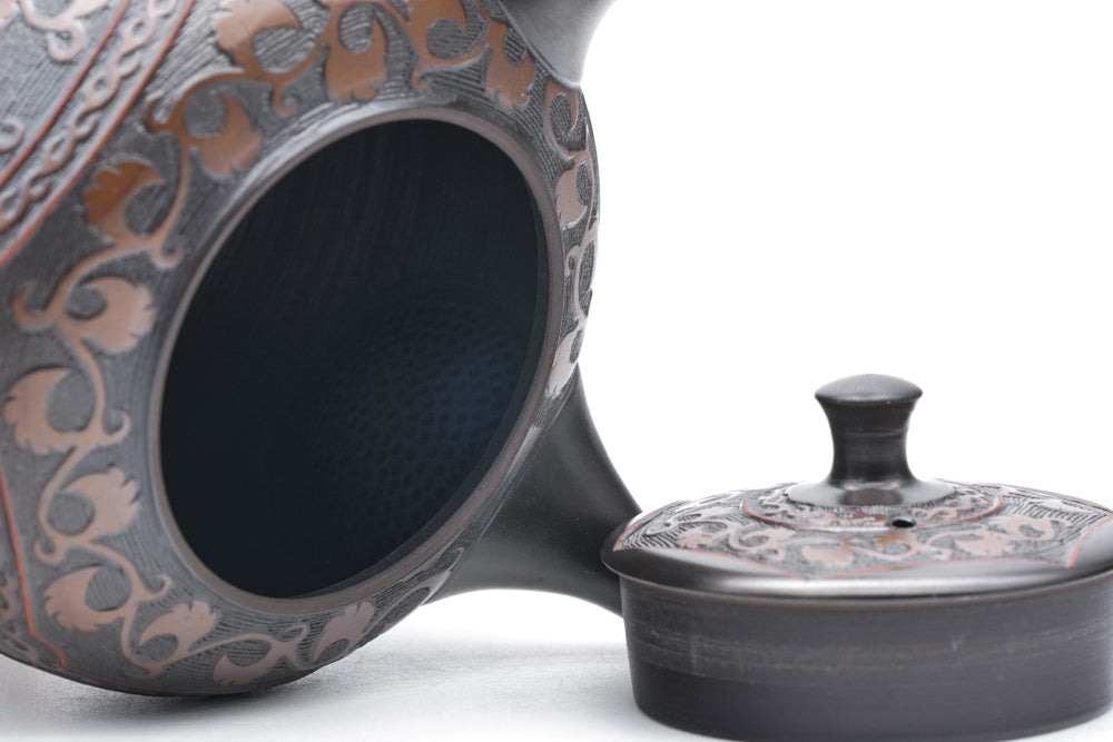 Textured Vines Kokudei Tokoname Teapot - 200ml