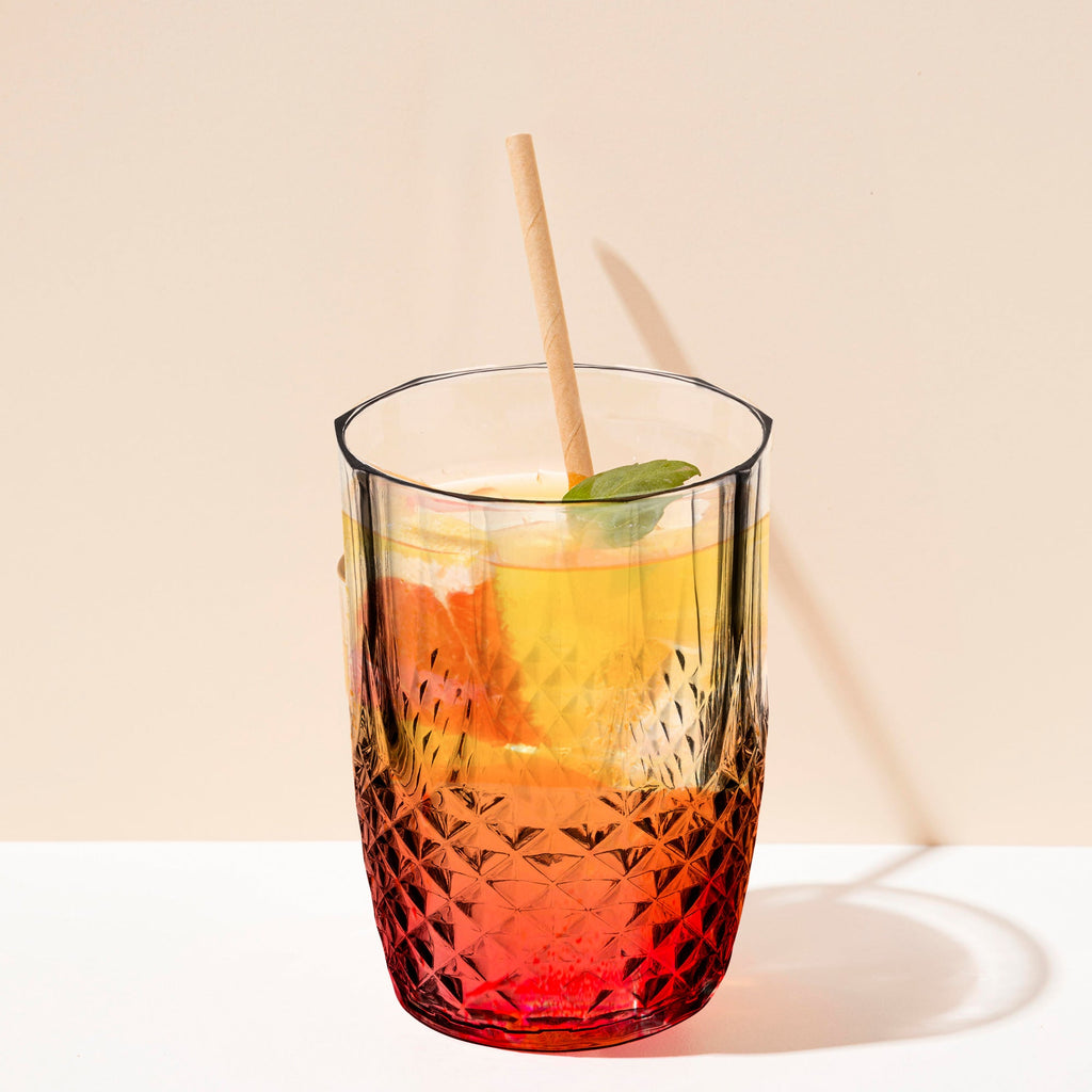 Clear Stripe Round Disposable Plastic Tumblers (16 oz. )