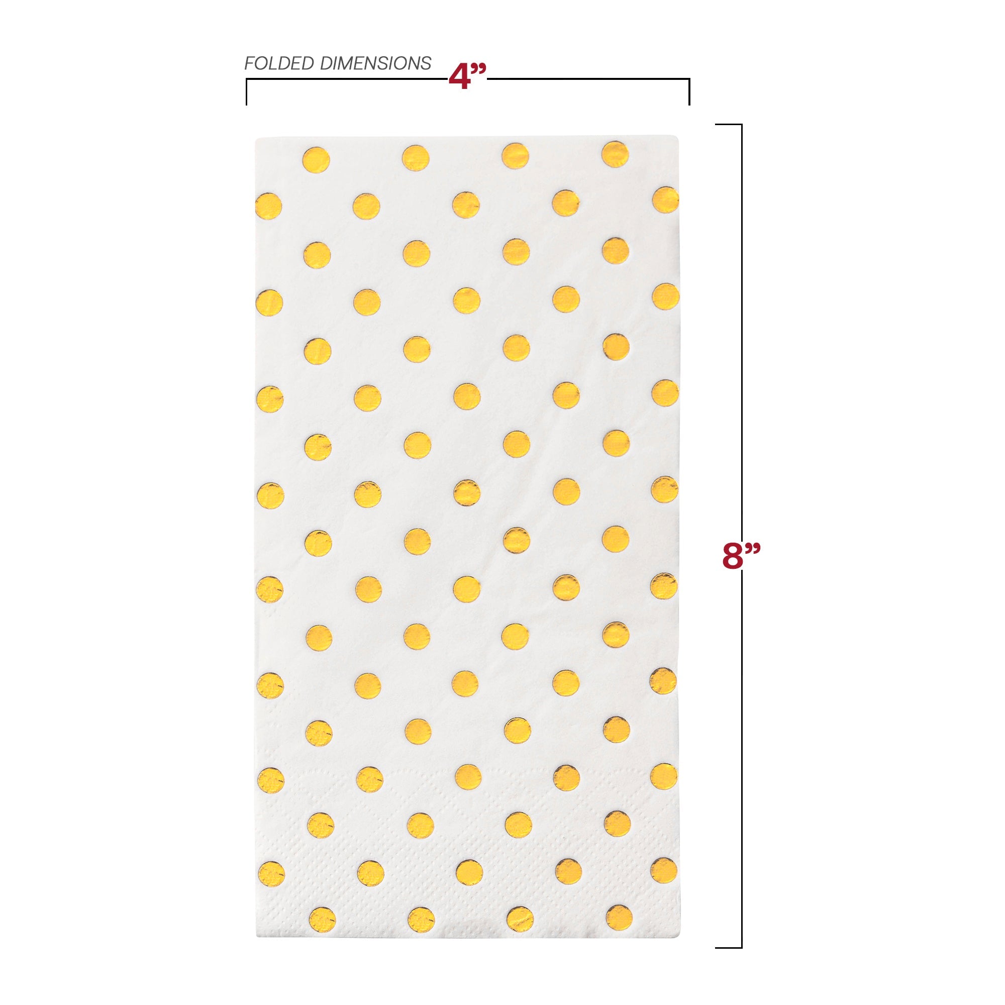 White with Gold Dots Paper Dinner Napkins