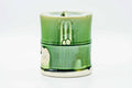Japanese Mizusashi - Green Drip-Glazed Bamboo-Shaped Fresh Water Container - 1100ml