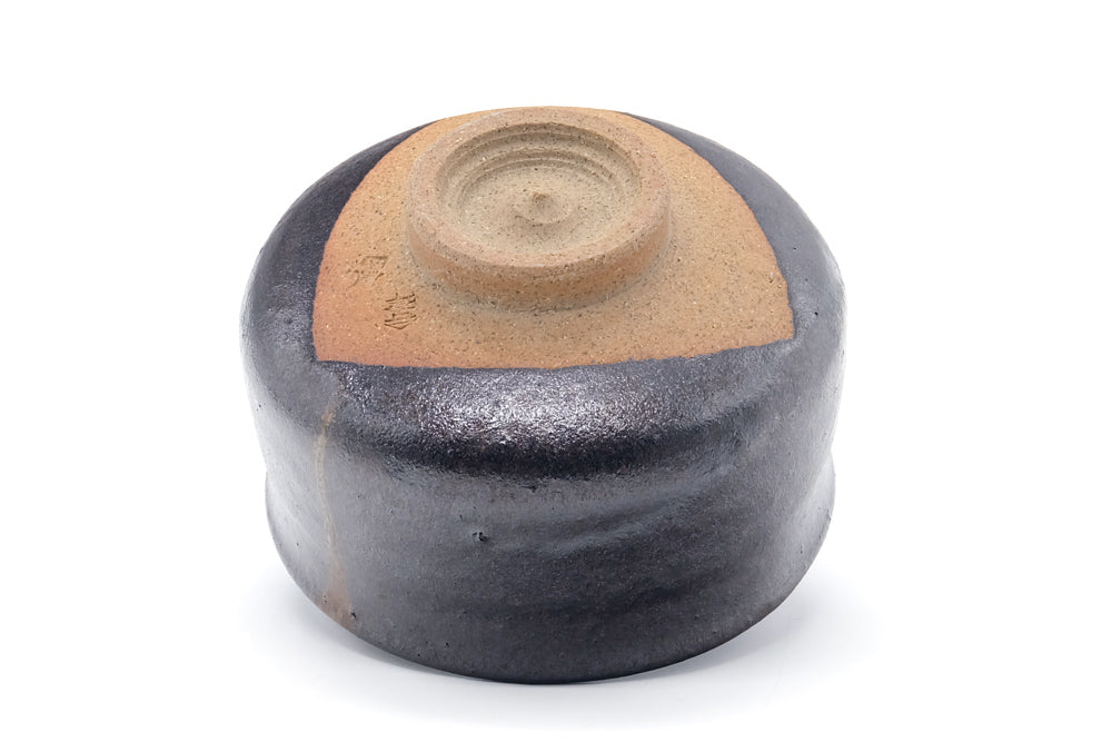 Japanese Matcha Bowl - 鳳山窯 Hōzan Kiln - Black Matte Aizu Hongō-yaki Chawan - 450ml