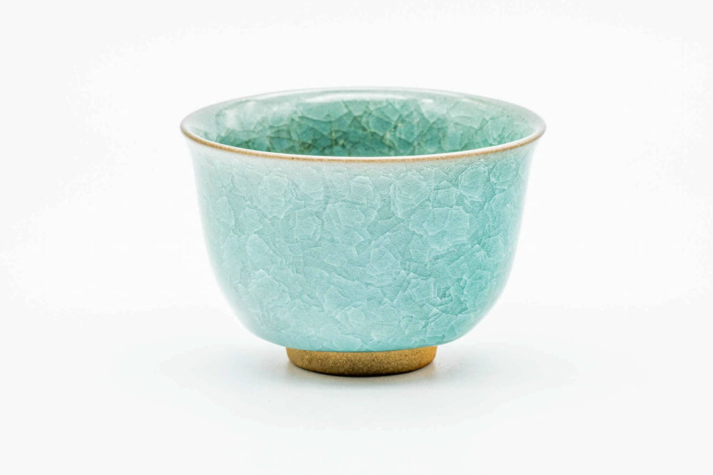 Japanese Teacup - Green Celadon Snowflake Glazed Yunomi - 150ml