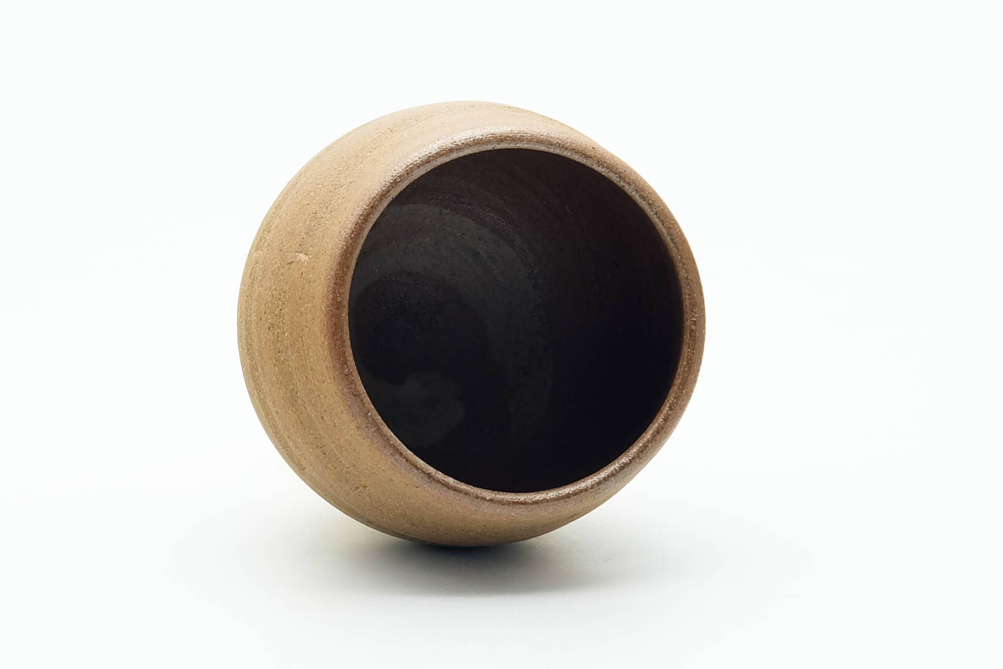 Japanese Teacup - Carved Spiraling Stoneware Yunomi - 120ml