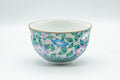 Japanese Teacup - Blue and Purple Flowers Arita-yaki Yunomi - 150ml