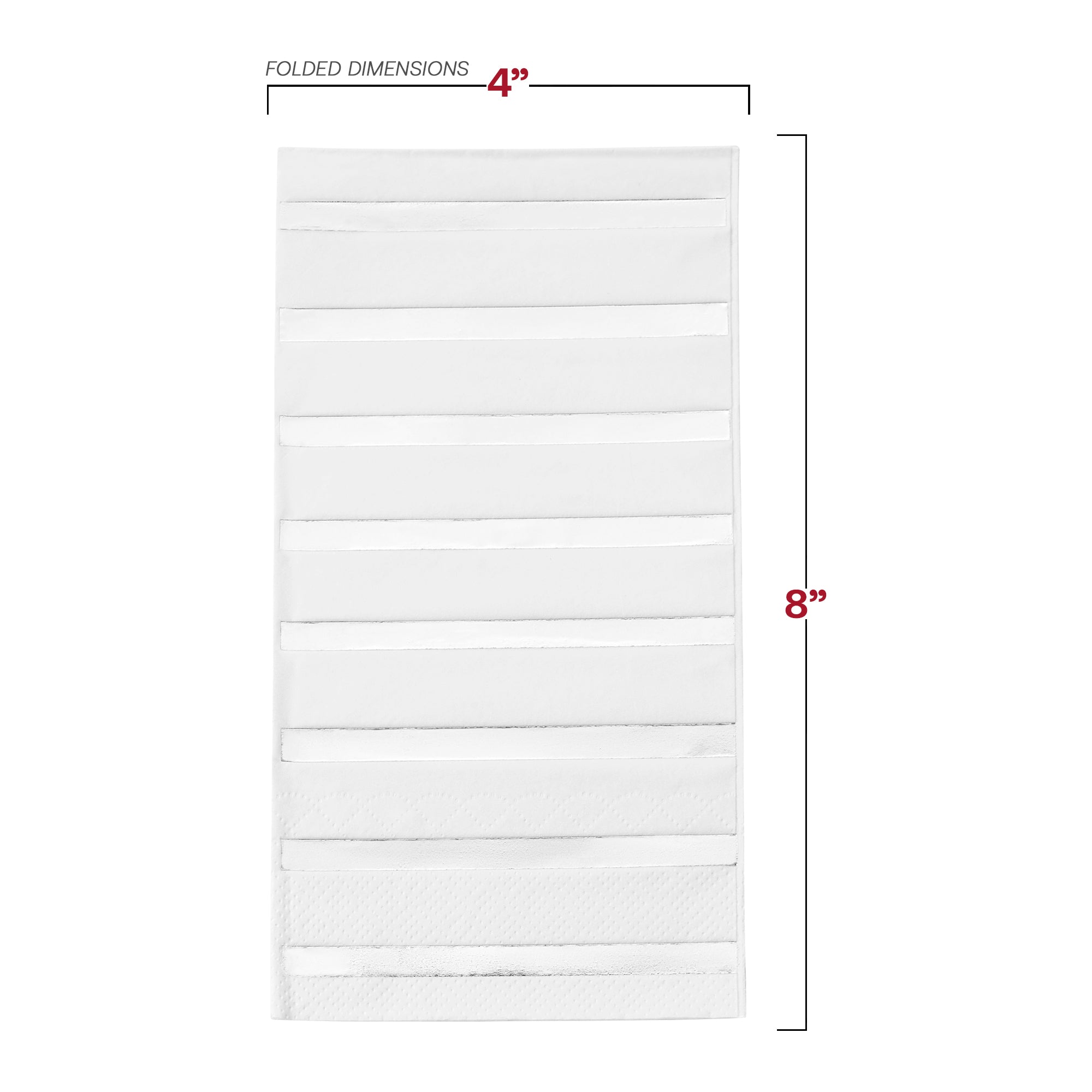 White with Silver Stripes Paper Dinner Napkins