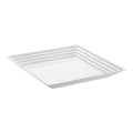 16" x 16" White Square with Groove Rim Plastic Serving Trays