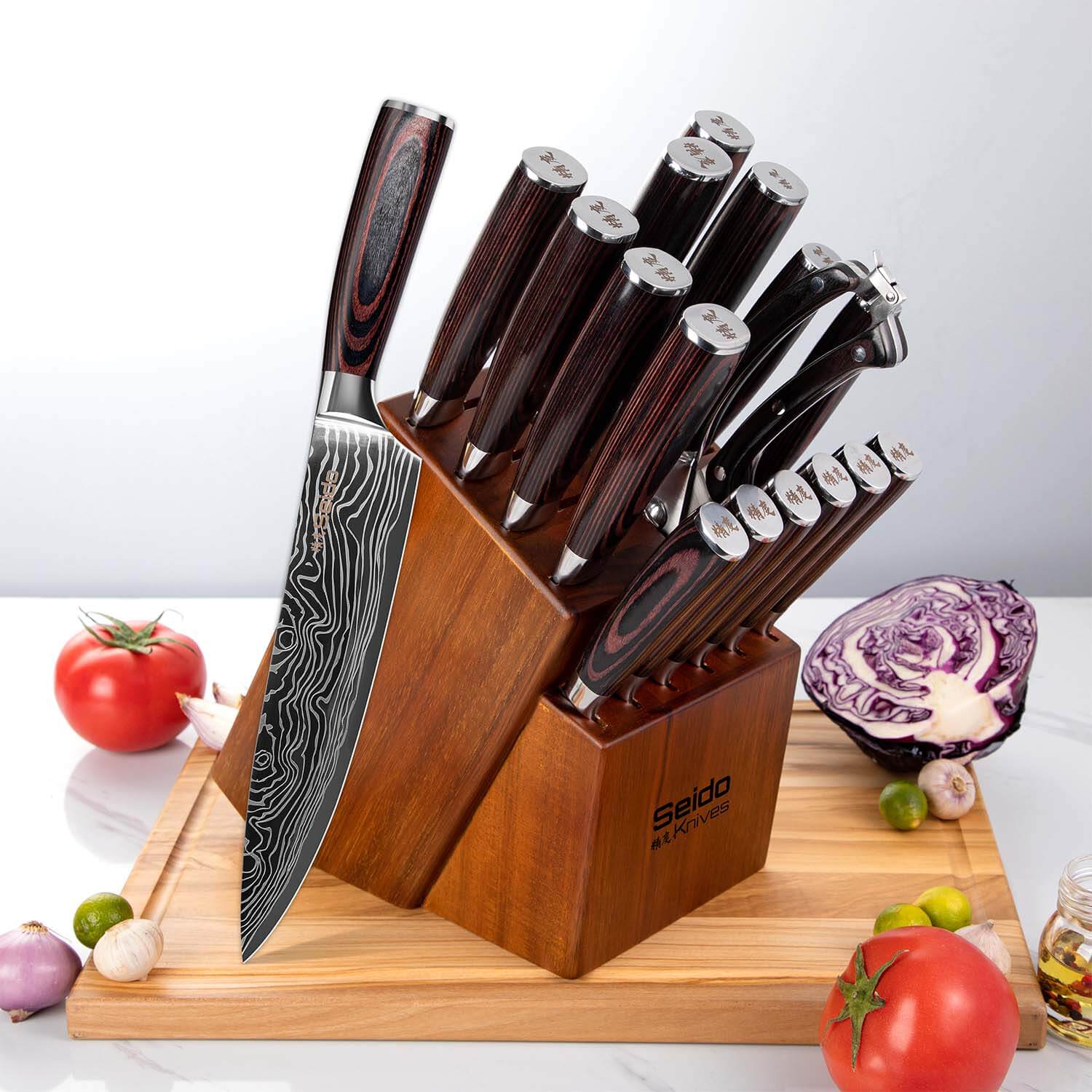 17-Piece Master Chef Knife Block Set