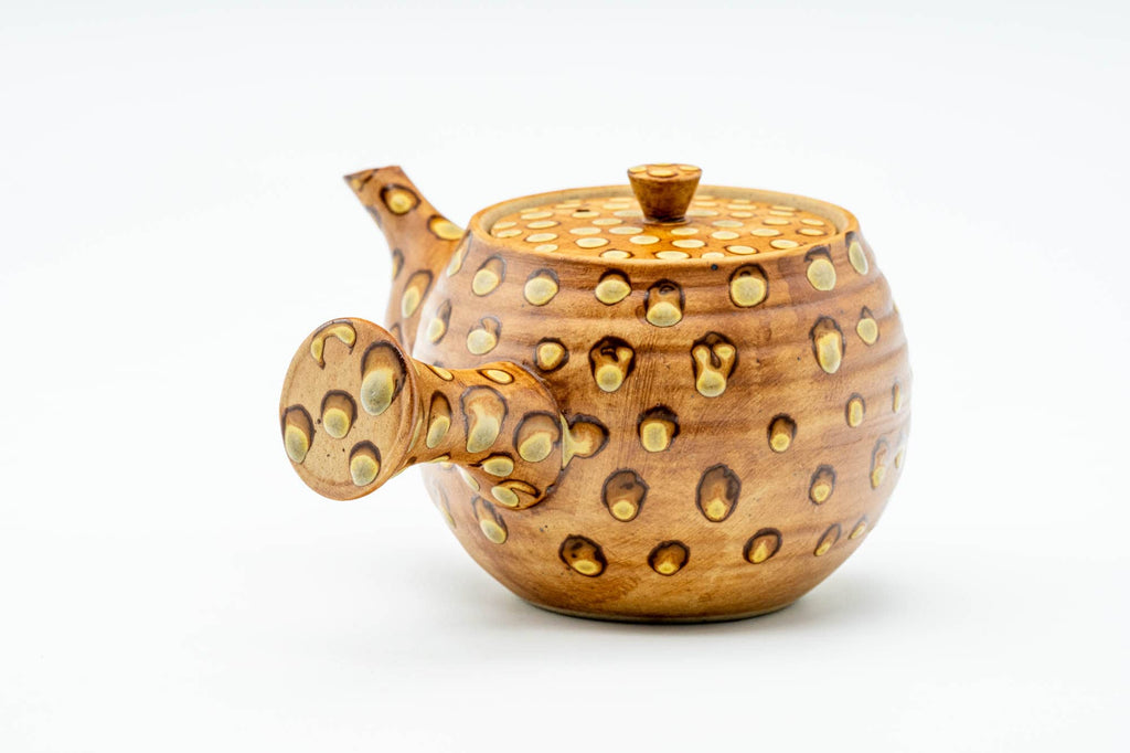 Japanese Tea Set - Spotted Kyusu Teapot - Katakuchi Water Cooler - 5 Yunomi Teacups