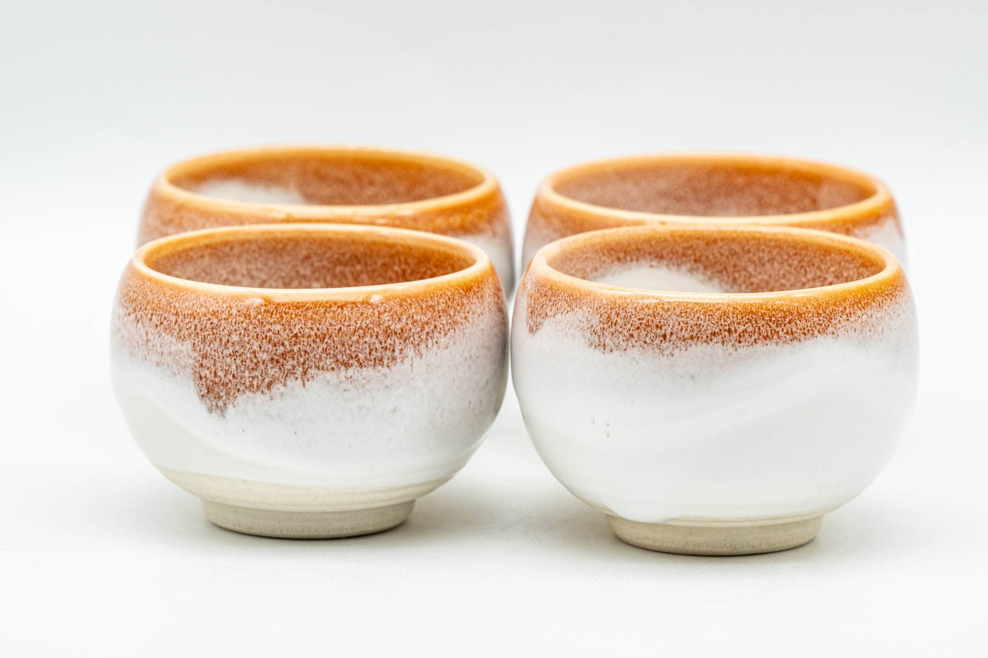 Japanese Teacups - Set of 4 Pink Sakura Nagashi Wa-nari Guinomi - 35ml