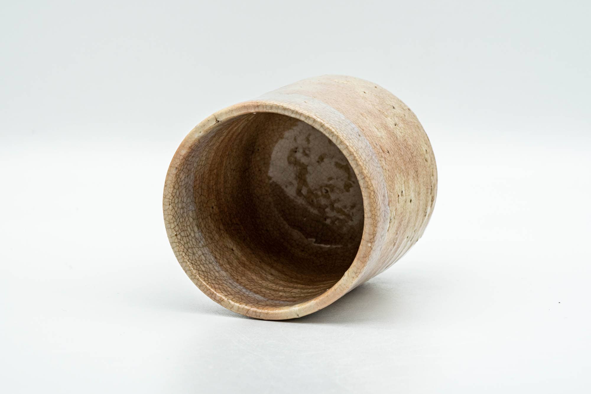 Japanese Teacup - Beige Drip-Glazed Gohonte Weathered Hagi-yaki Yunomi - 170ml