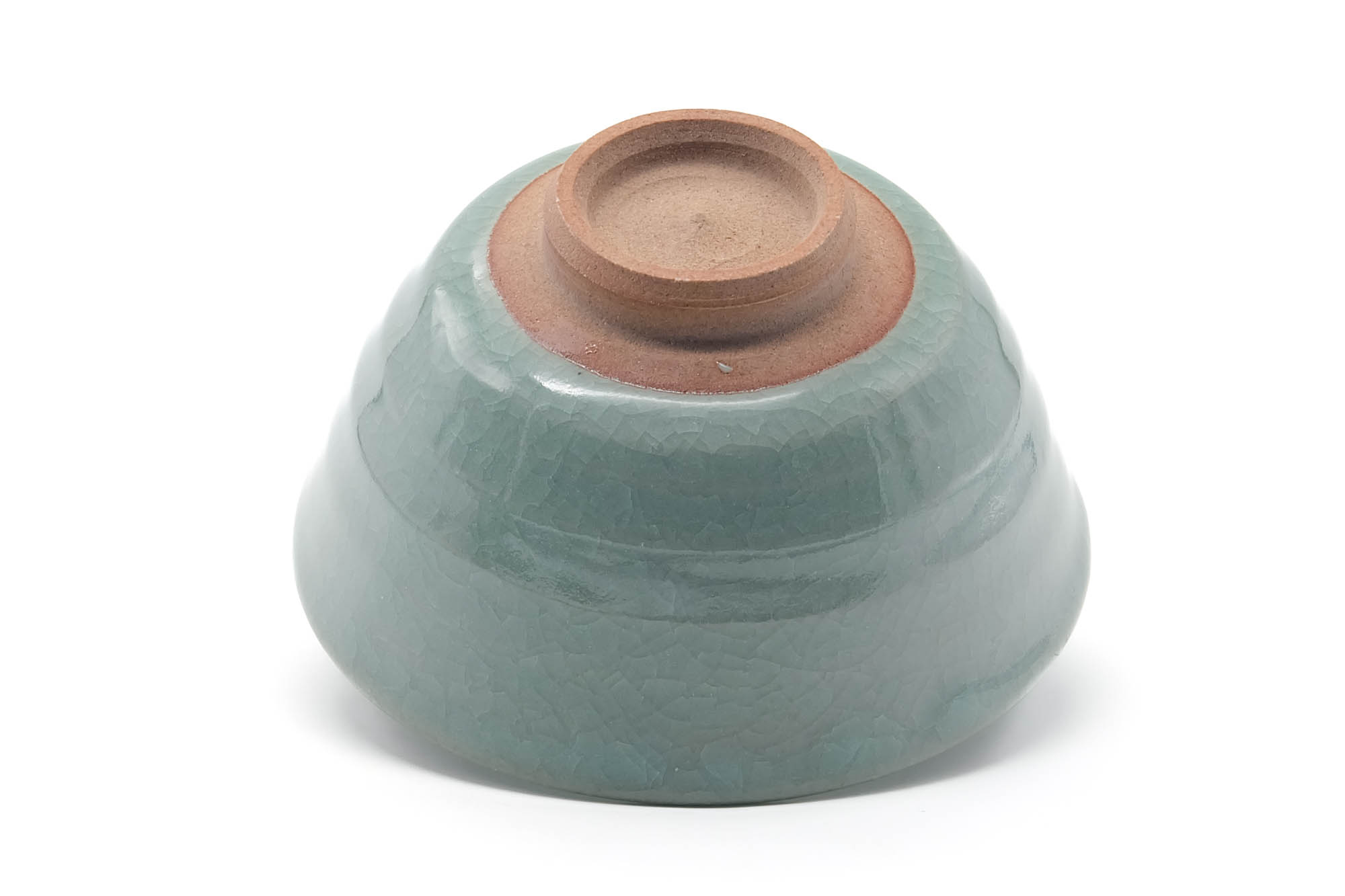 Japanese Matcha Bowl - Green Celadon Glazed Komogai-nari Chawan - 400ml