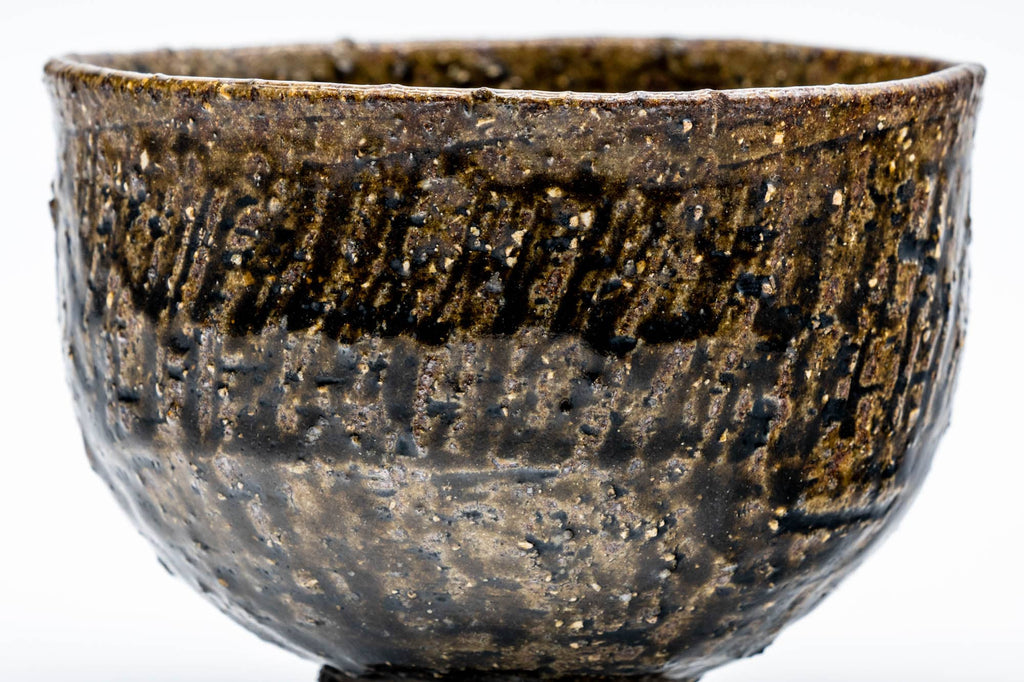 Japanese Matcha Bowl - Coarse Brown Glazed Chawan - 200ml