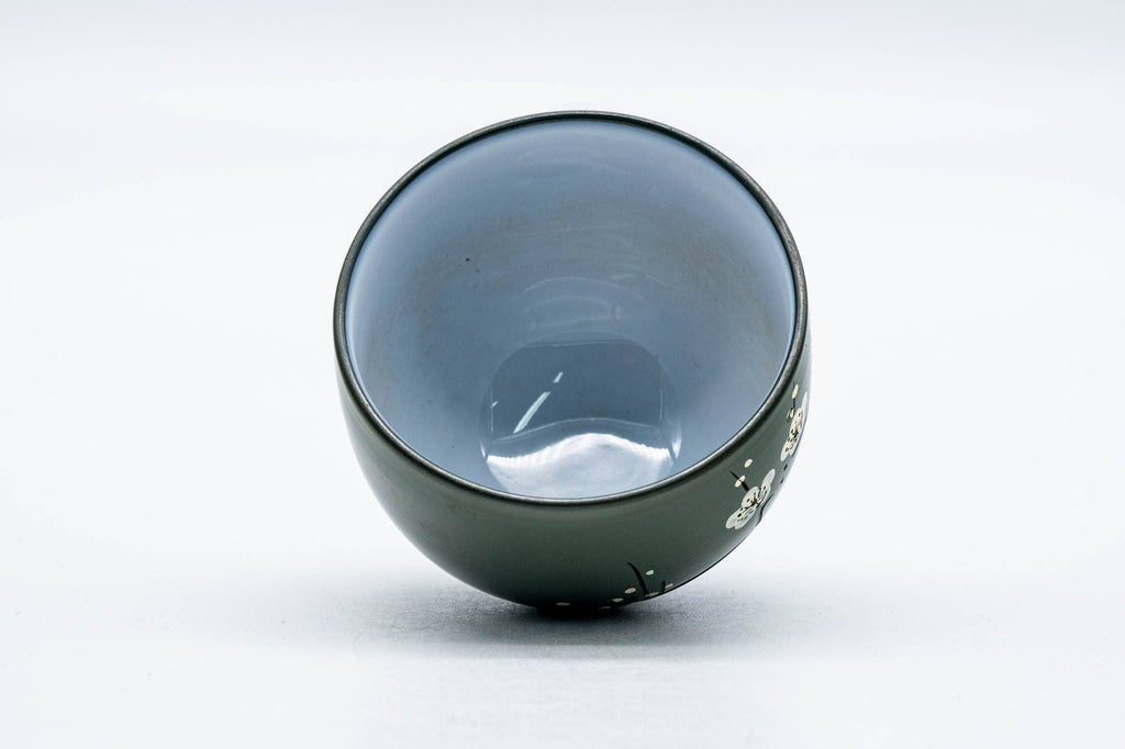 Japanese Teacup - Plum Blossom White Inner-Glazed Ryokudei Tokoname-yaki Yunomi - 140ml