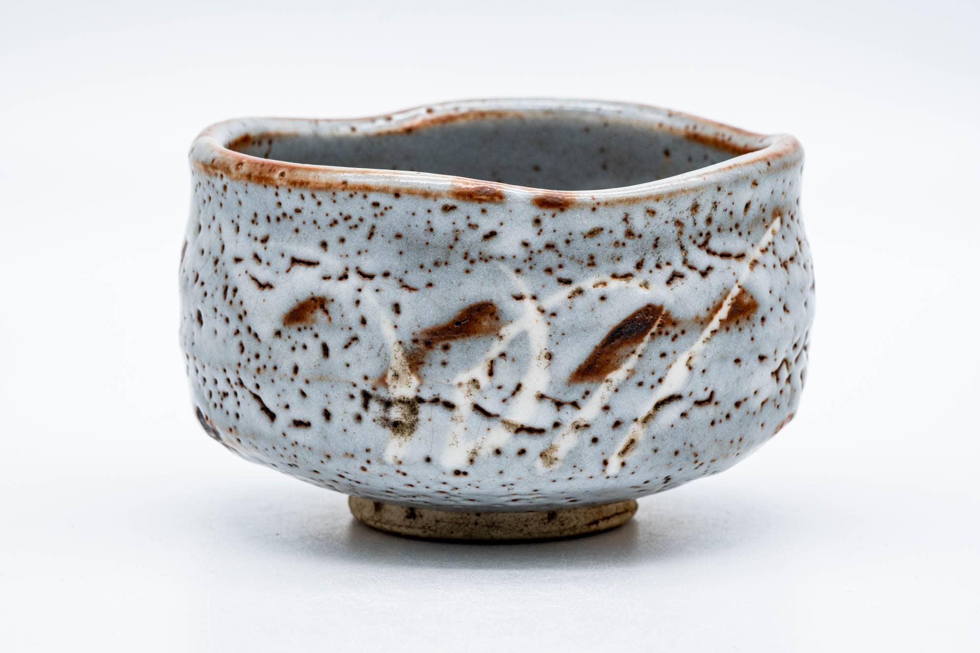 Japanese Matcha Bowl - 加藤秀山 Katou Hideyama - Blue Shino Mino-yaki Chawan - 300ml