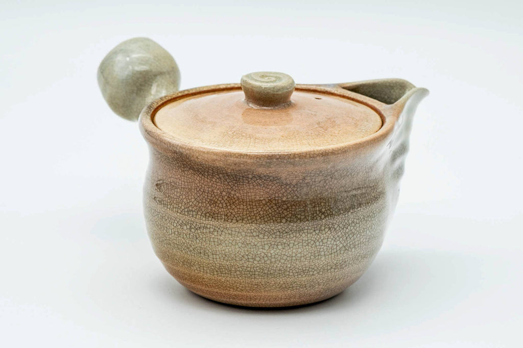 Japanese Kyusu - Beige Weathered Hagi-yaki Do-ake Teapot - 300ml