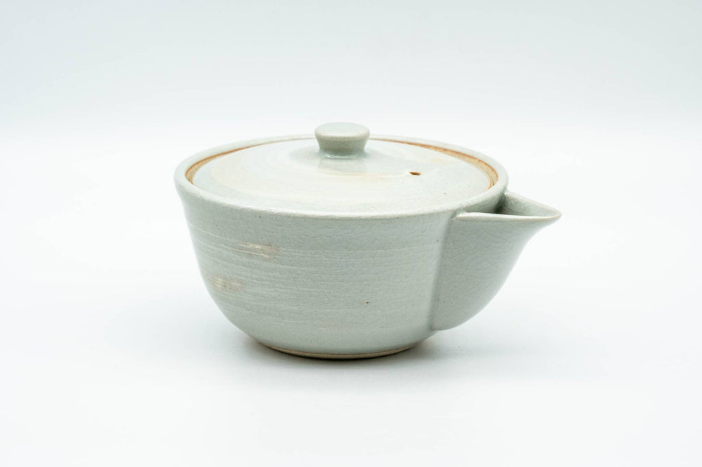 Japanese Houhin - Grey White Hakeme Ceramic Filter Handleless Teapot - 150ml