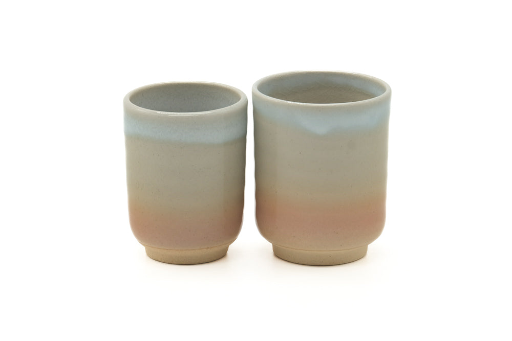Japanese Teacups - Pair of Meoto Hagi Yunomi - 140ml