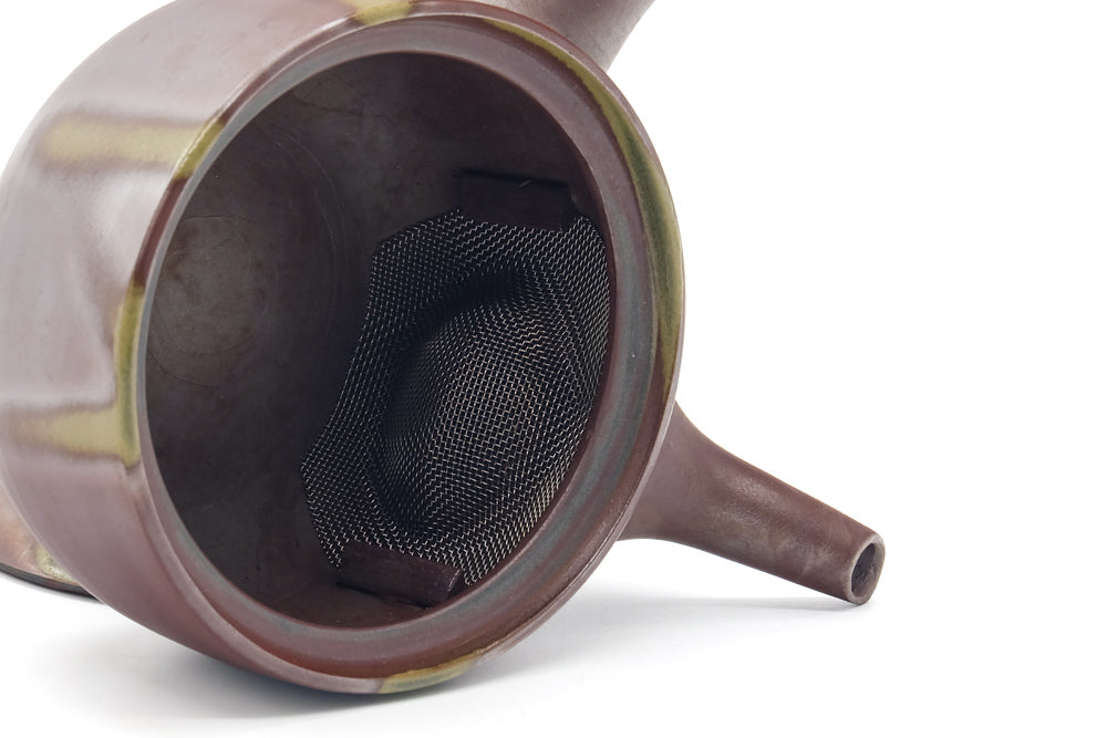 Japanese Kyusu - Ash Glazed Banko Mesh Teapot - 220ml