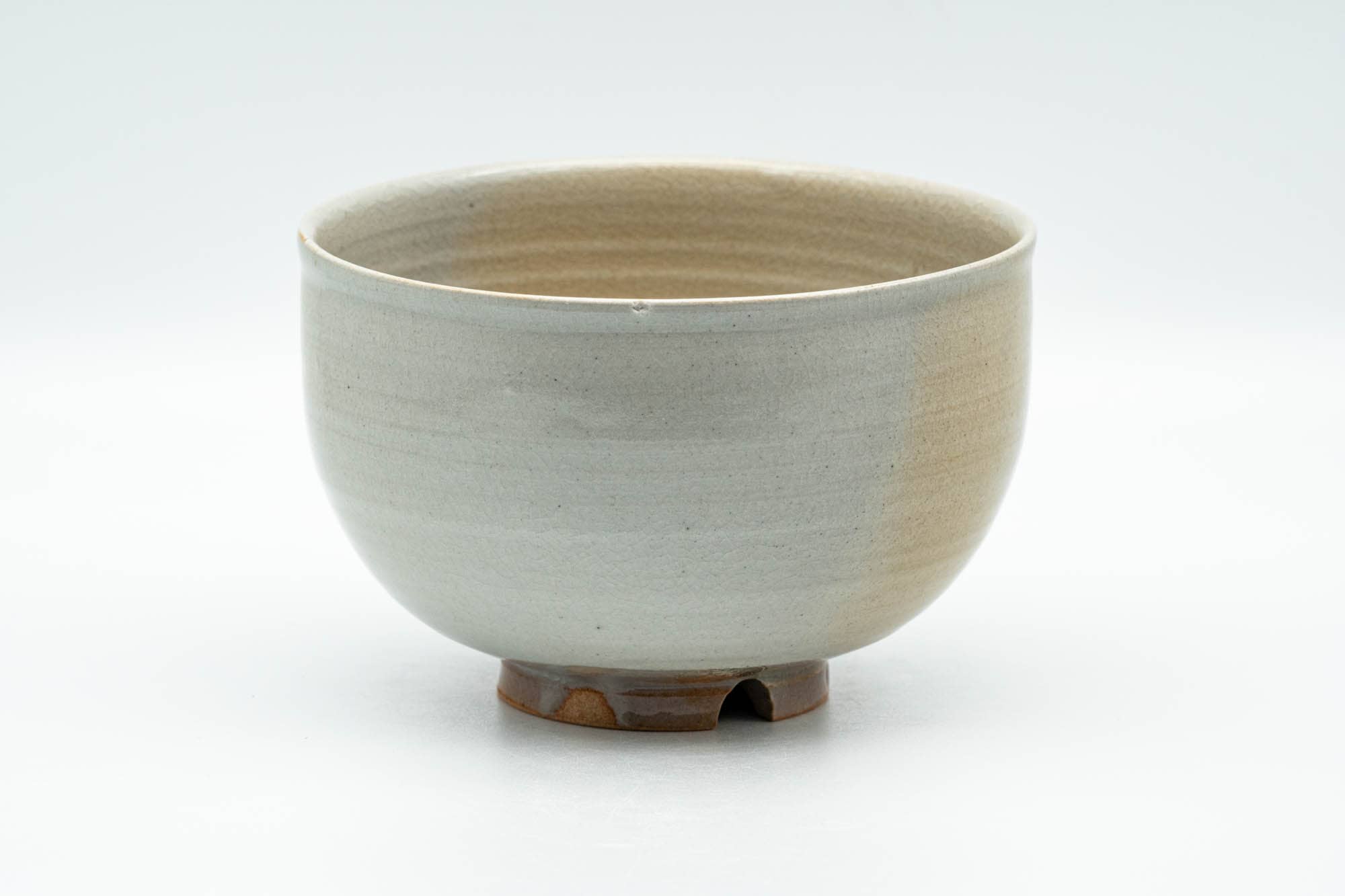 Japanese Matcha Bowl - Beige Grey Glazed Wan-nari Chawan - 350ml
